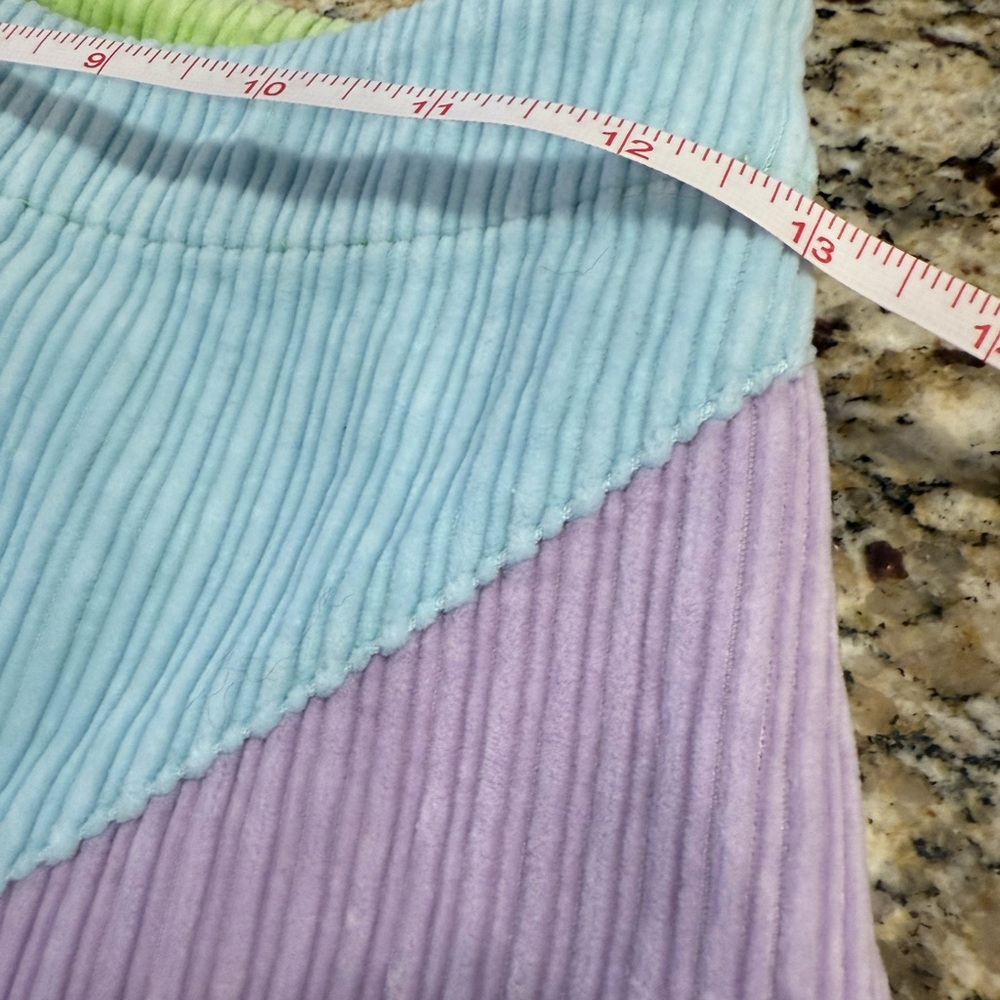 Talbots Colorblock Corduroy Mini Skirt - Lime, Light Blue, Lavender, Purple - Picture 6 of 9